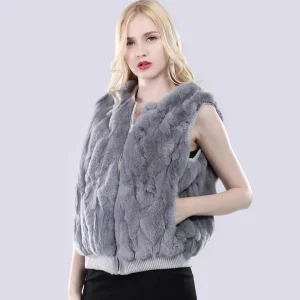 Gilet Sans Manches Fourrure Lapin