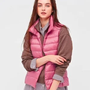 Gilet Sans Manches Matelassé Rose