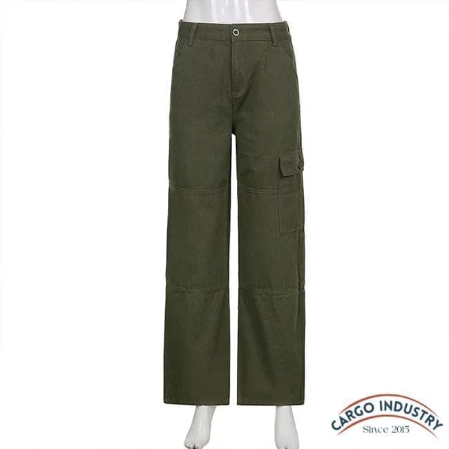 Jean Cargo Femme Kaki Large – Image 6
