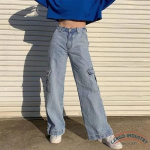 Jean Cargo Femme Large