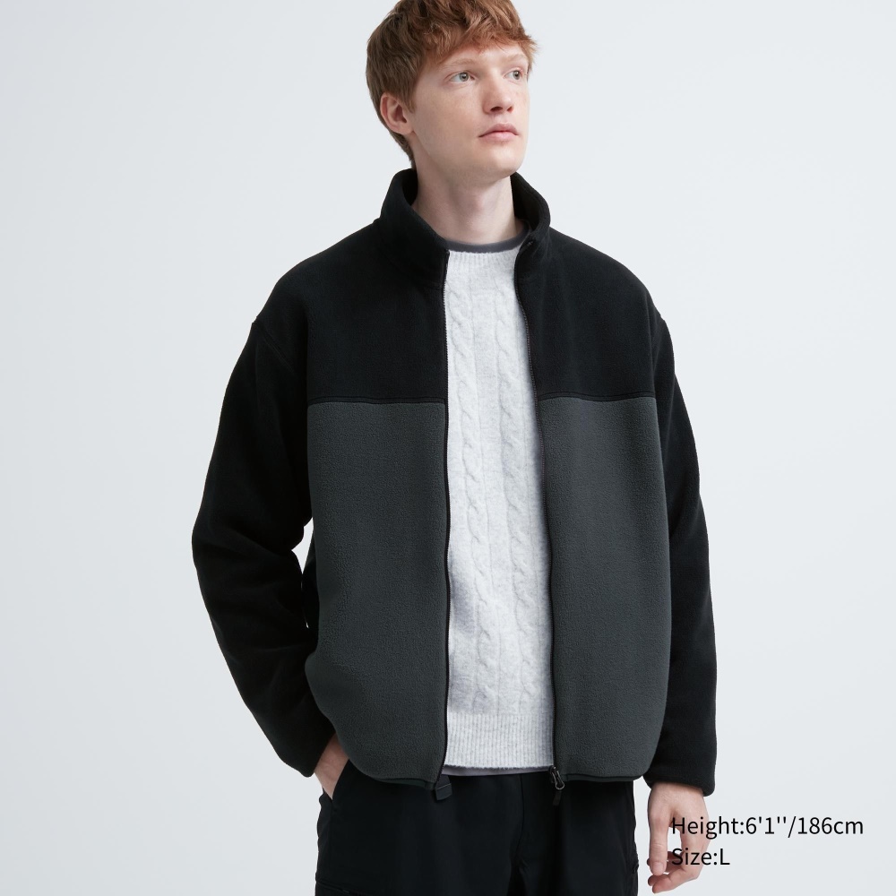 Vestes Uniqlo Fleece Zipped Homme Grise J2690785