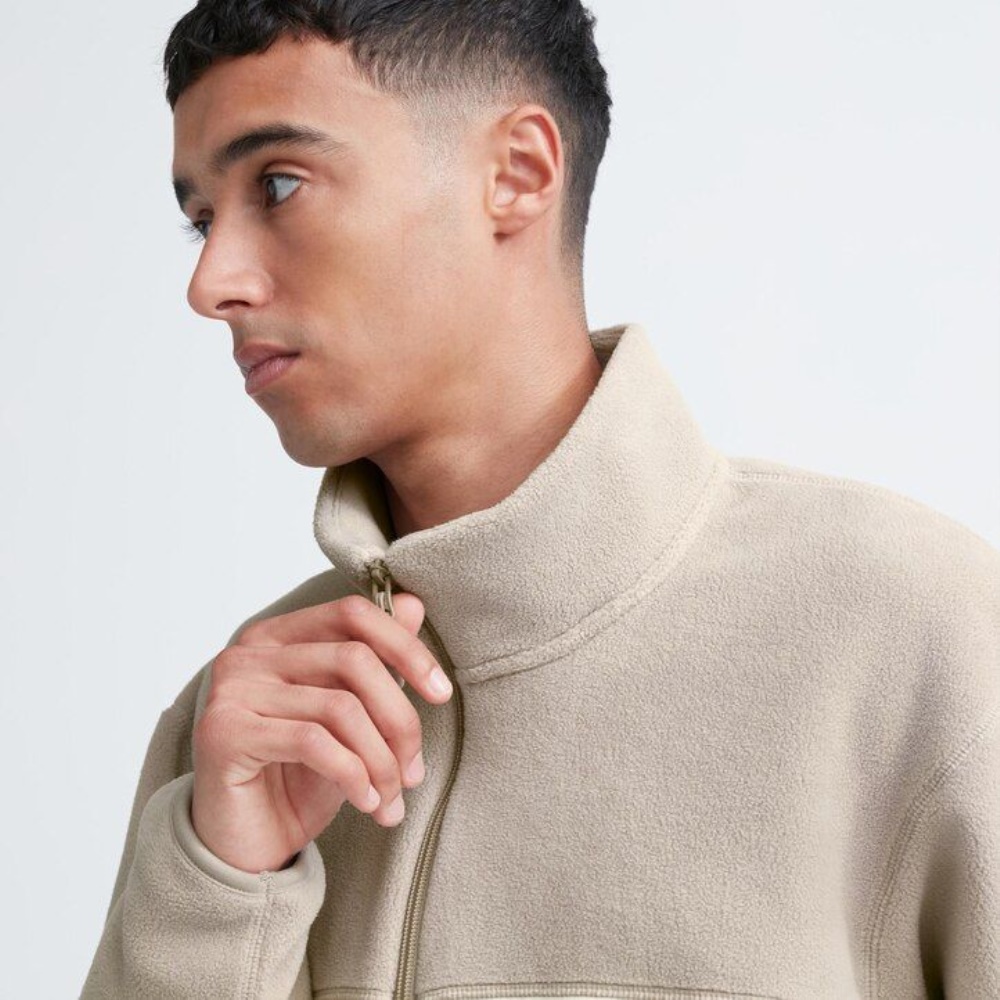 Vestes Uniqlo Fleece Zipped Homme Grise J2690785 – Image 6