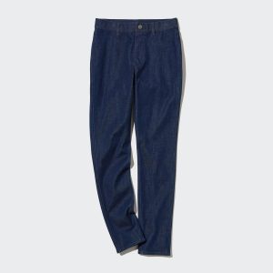 Leggings Uniqlo Ultra Stretch Denim Long Femme Bleu Marine U0164398