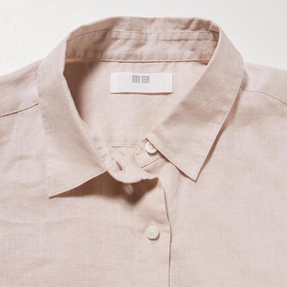 Chemisier Uniqlo 100pct Premium Linen Femme Vert B7346529 – Image 4