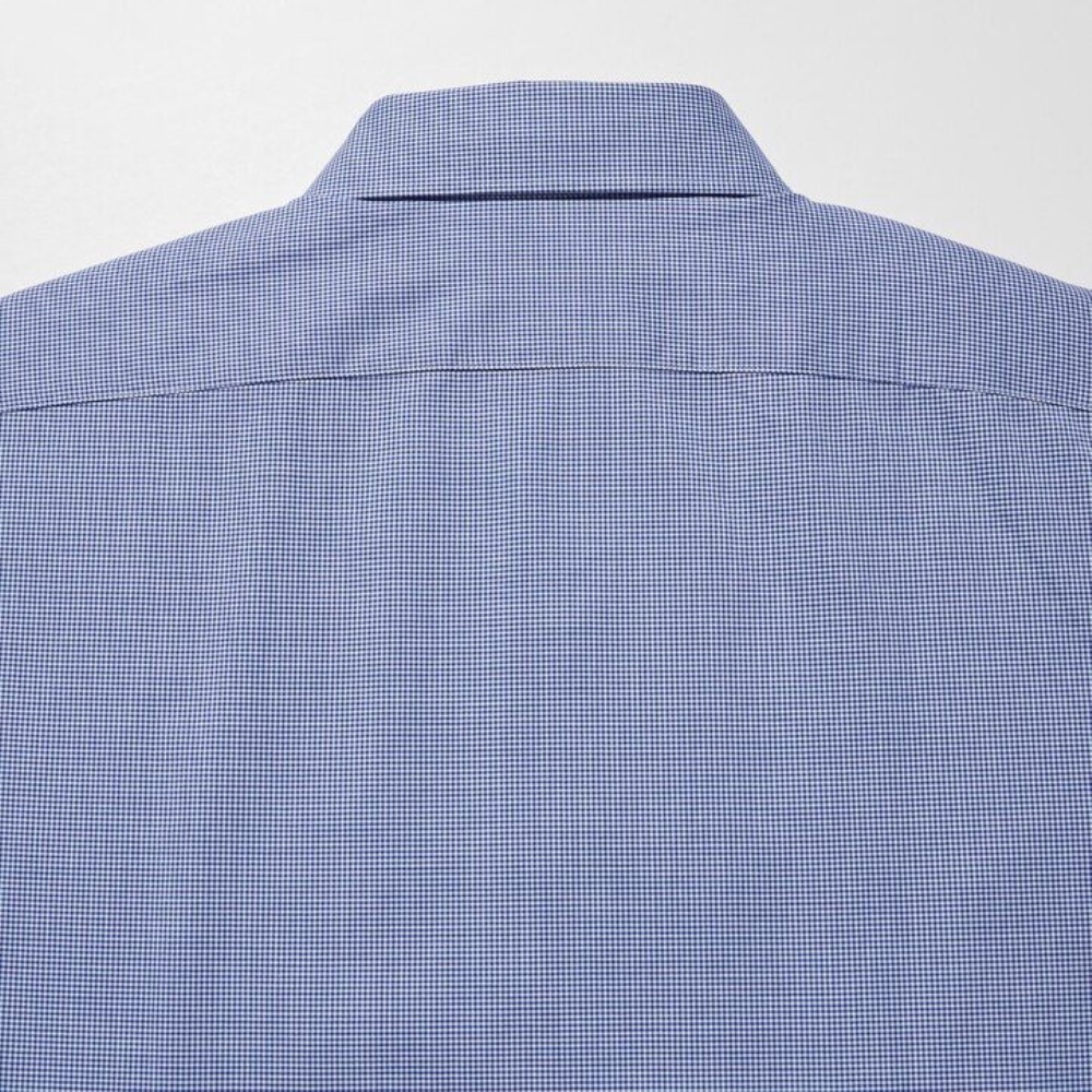 Chemises Uniqlo Easy Care Broadcloth Stretch Slim FiT-Shirt Semi Cutaway Collar Homme Bleu R7094318 – Image 4