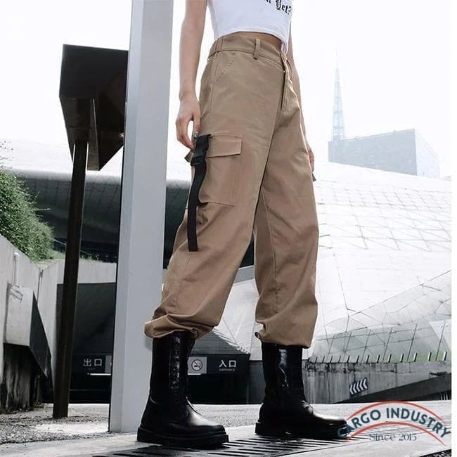 Pantalon Cargo Femme Beige Army – Image 4