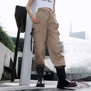 Pantalon Cargo Femme Beige Army