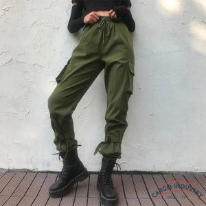 Pantalon Cargo Femme Jogger Taille Haute