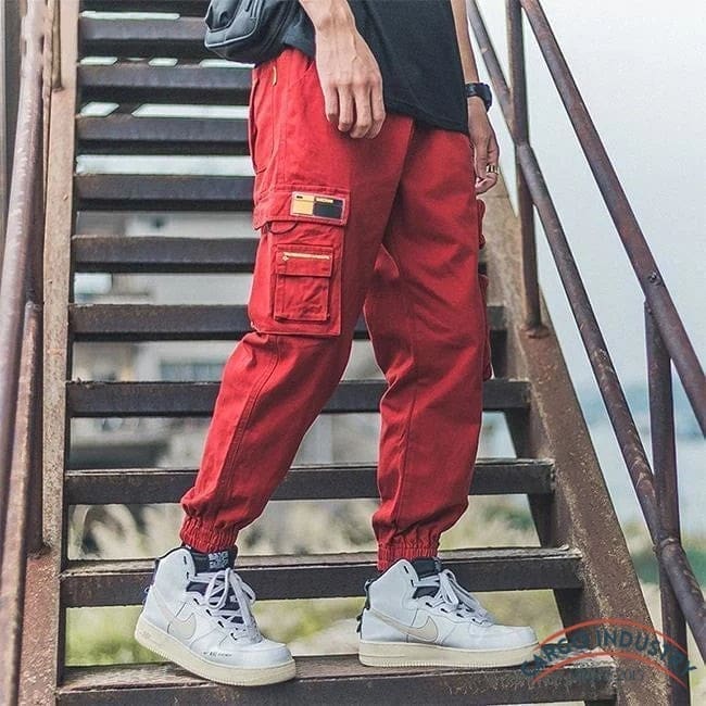 Pantalon Cargo Streetwear Rouge – Image 3