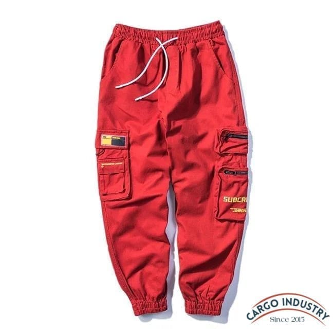 Pantalon Cargo Streetwear Rouge – Image 6