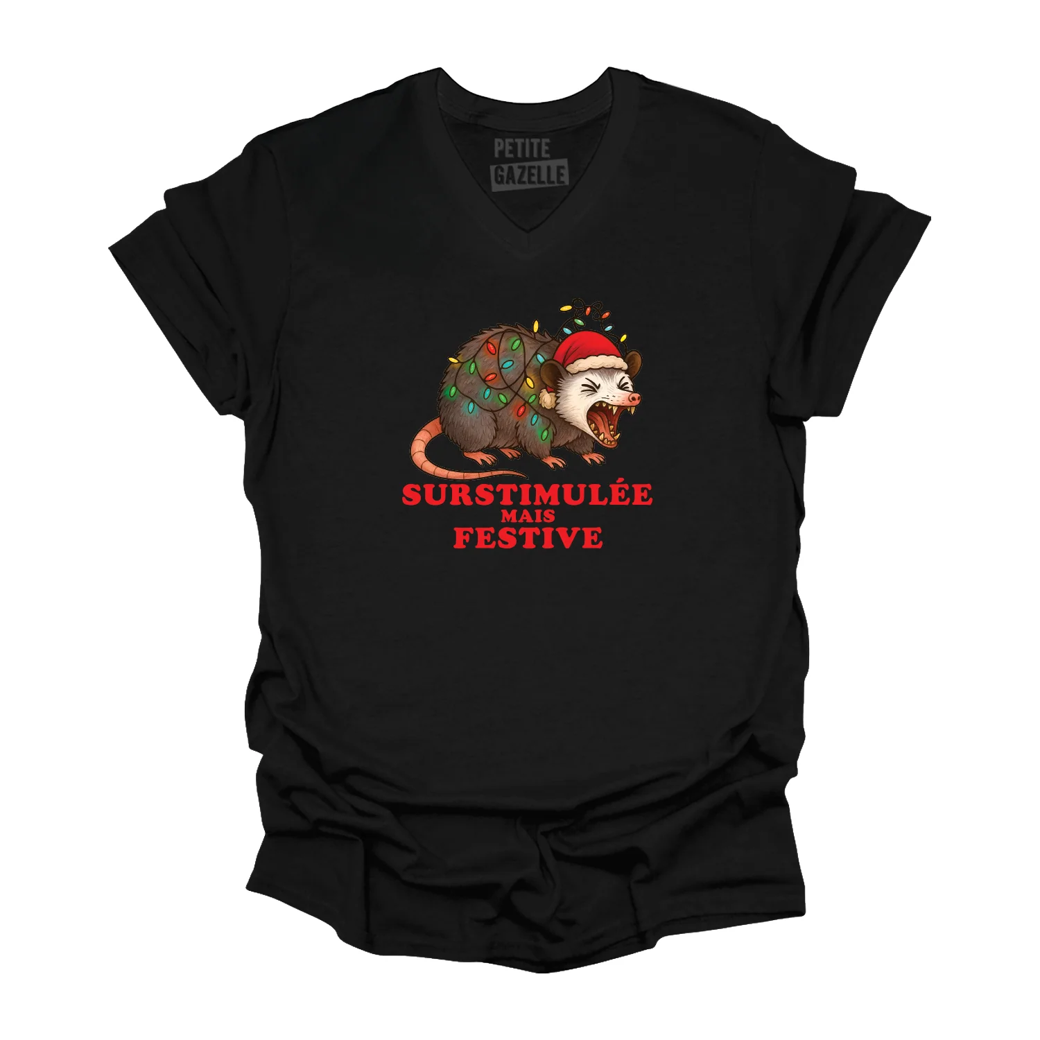 TSHIRT COL en V | Surstimulée mais festive