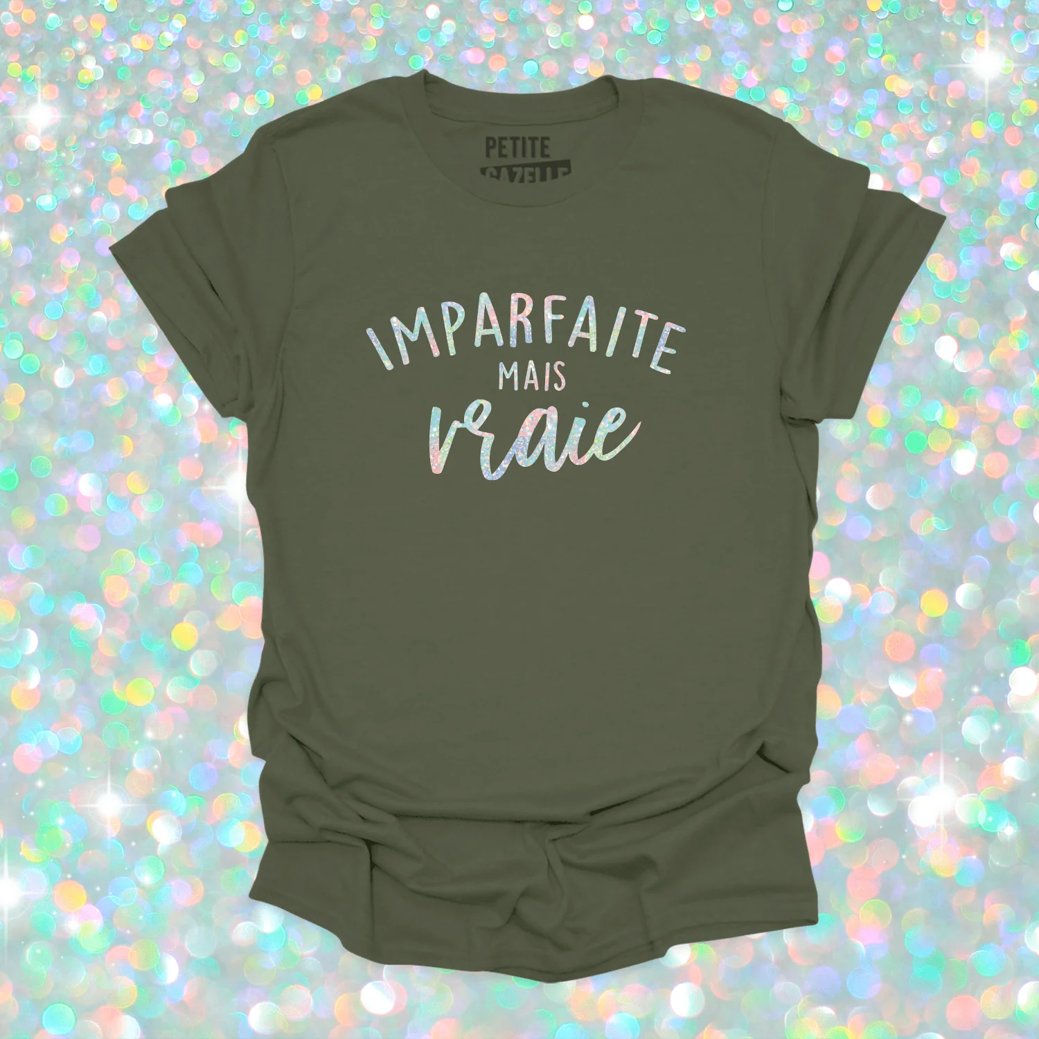 T-SHIRT COL ROND | Imparfaite mais vraie (Holographique) – Image 8
