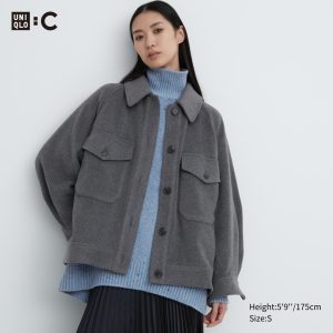 Vestes Uniqlo Oversized Femme Grise E3629058