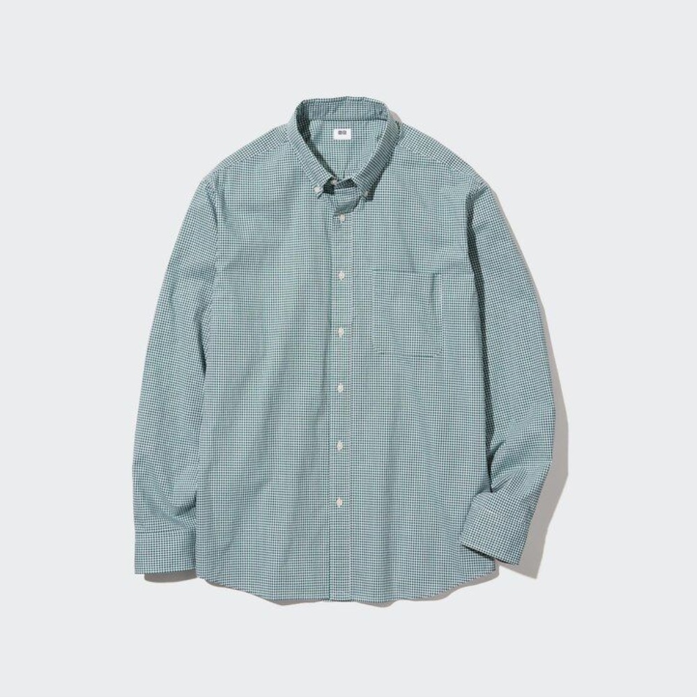 Chemises Uniqlo Extra Fine Coton Broadcloth Coupe Régulière Checked Button Down Collar Homme Marron W7823459 – Image 4