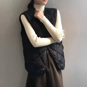 Veste Femme Sans Manches Matelassée Noire