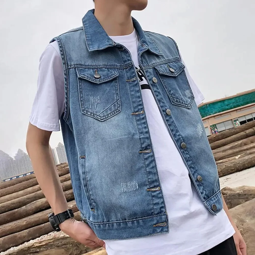 Veste en Jean Sans Manches Homme