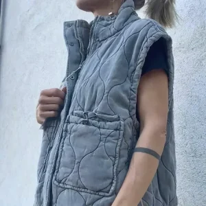 Veste Sans Manches Grise Femme