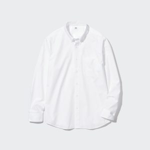 Chemises Uniqlo Extra Fine Coton Broadcloth Manches Longues Homme Blanche Z2381590