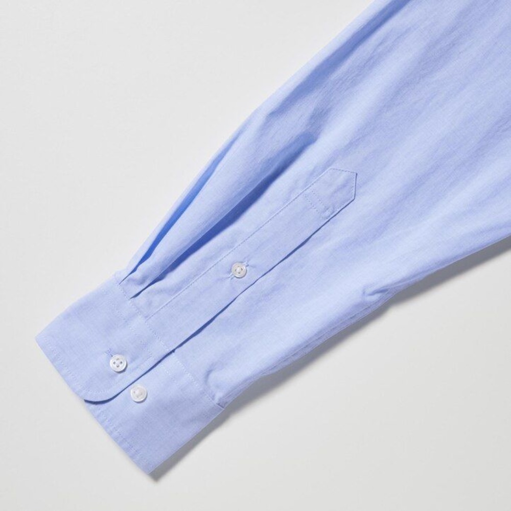 Chemises Uniqlo Extra Fine Coton Broadcloth Manches Longues Homme Blanche Z2381590 – Image 4