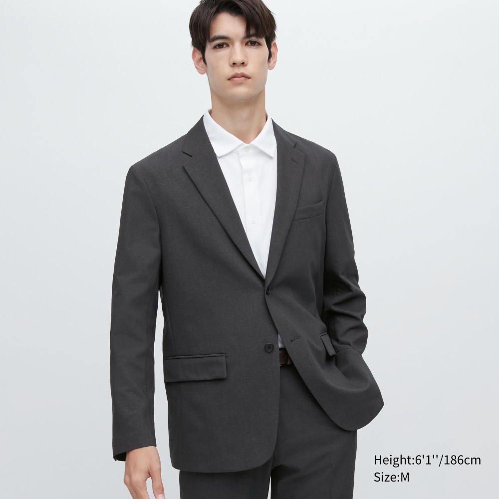 Costumes Uniqlo Airsense Ultra Light Laine Like Jacket Homme Grise Foncé J6052897