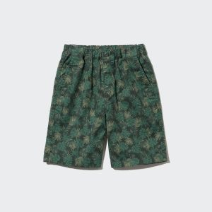 Short Uniqlo Coton Stretch Printed Easy Enfant Vert Foncé F7295108